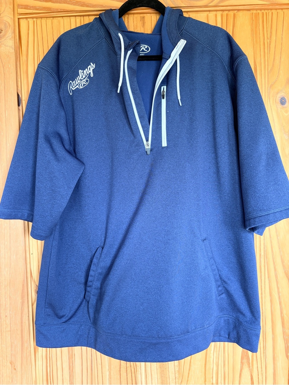 Rawlings Men's Blue 3/4 Sleeve Hoodie Pullover